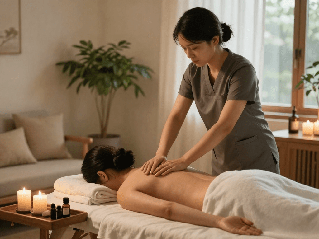 일산출장마사지 - Relaxing home massage experience with professional therapist in calming environment.