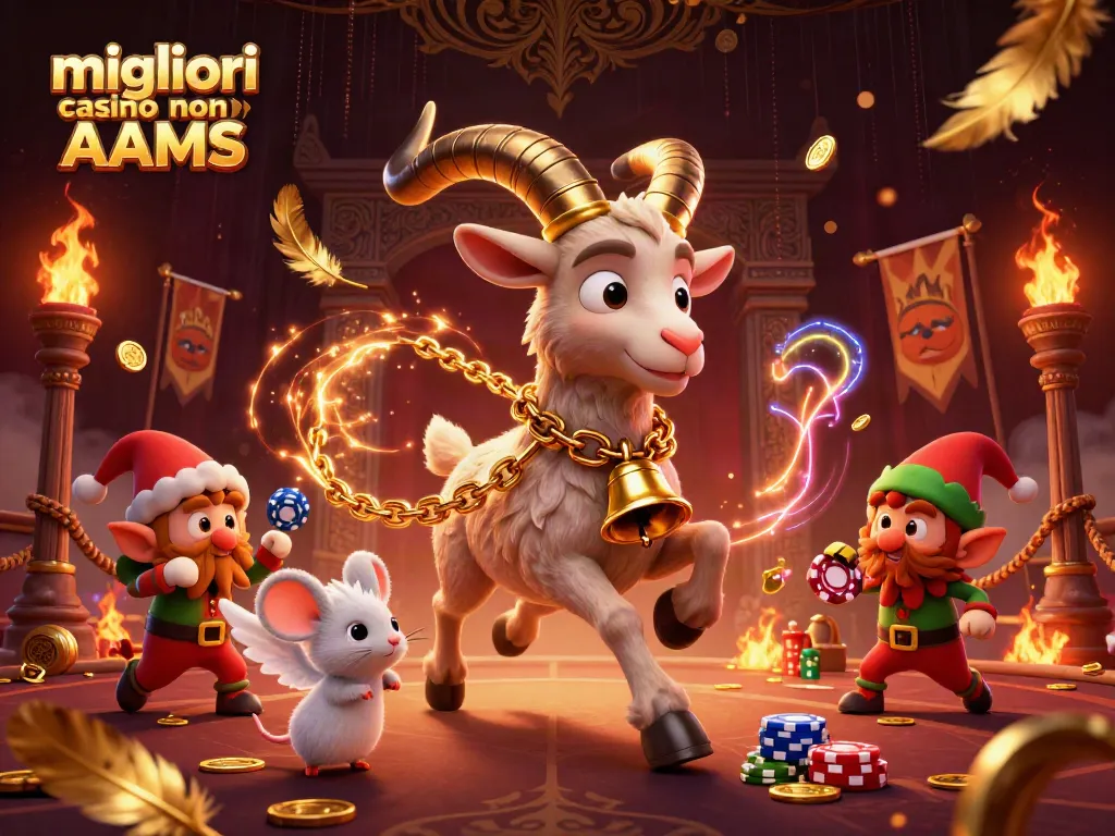 I migliori casino non AAMS in un'illustrazione dinamica con i personaggi fantastici in azione.