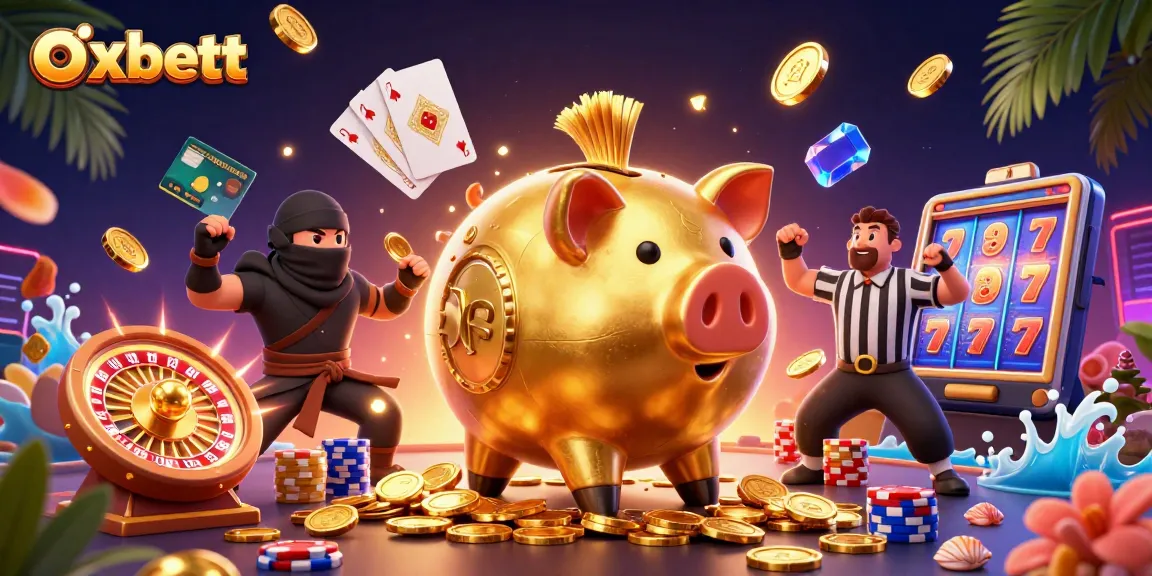 Experience exhilarating gameplay with the oxbett online casino's vibrant 3D illustration of a sumo wrestler and thrilling casino elements.