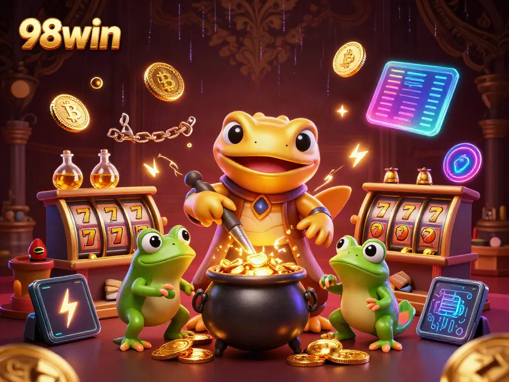 Experience thrilling gameplay at 98win with the giant golden salamander alchemist turning metals into rewards.