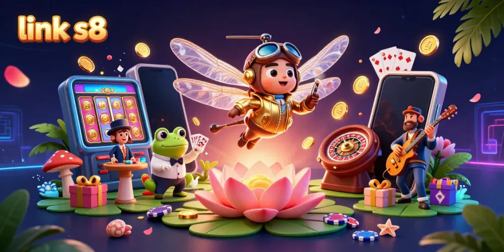 Experience the thrill of gaming with link s8, showcasing a vibrant casino scene with lively characters.