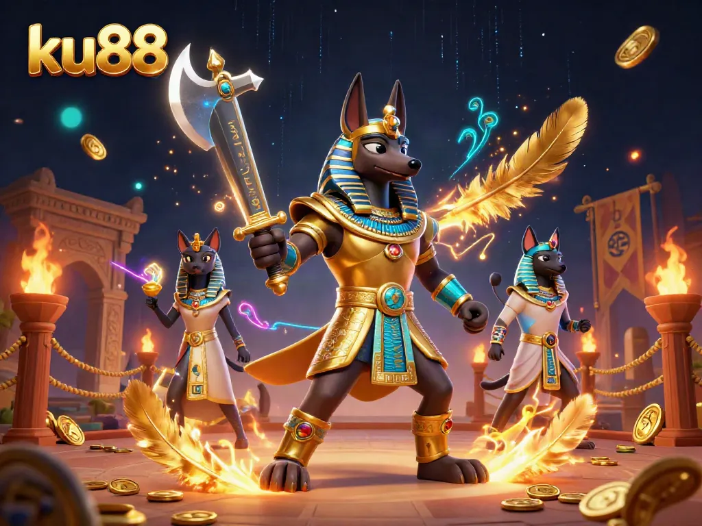 Experience exciting gameplay at ku88 with Anubis and Bastet amidst ancient treasures.