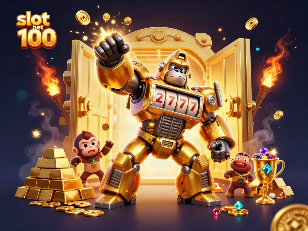 Slot bet 100 menawarkan pengalaman bermain dengan karakter transformator gorila 3D di kasino.