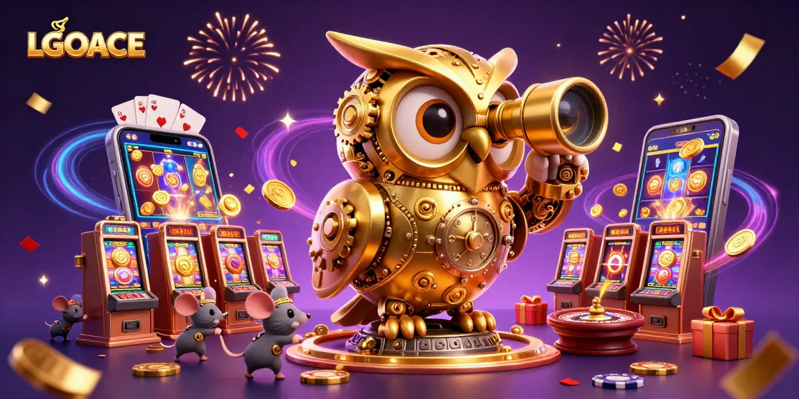 LGOACE showcases a vibrant casino scene with animated characters and exciting gaming elements.