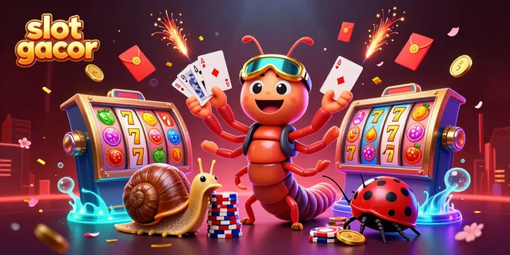 Spin exciting slot gacor reels in this dynamic casino scene featuring vibrant 3D characters and rich gameplay