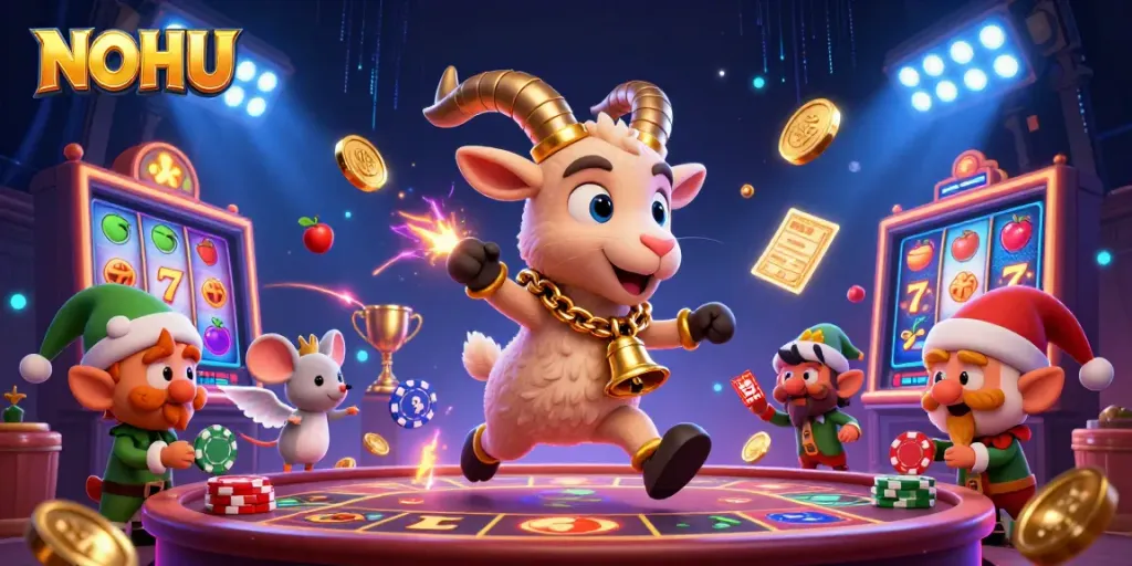 Experience the thrill of NOHU Casino with lively characters and vibrant gaming elements.