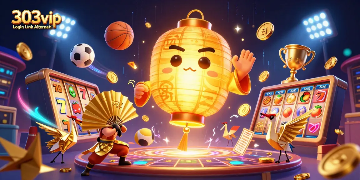 Experience the thrilling action of 303vip Login Link Alternatif with vibrant casino elements and captivating characters.