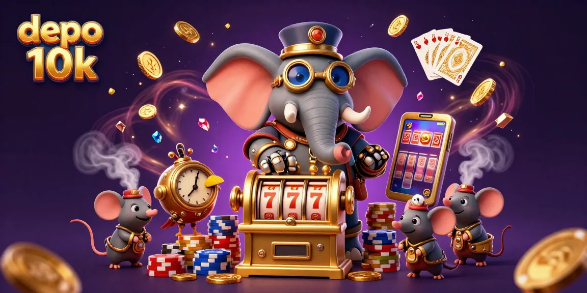 Experience winning with depo 10k in an intricately designed casino-themed illustration.
