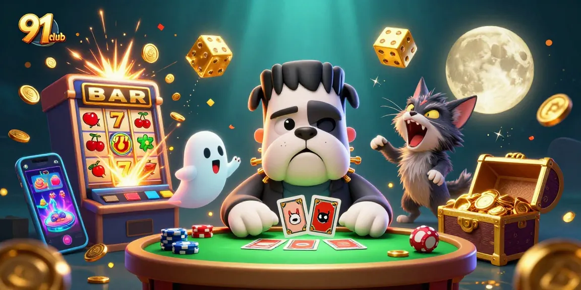 Engage with vibrant 91club gaming scenes filled with jackpot excitement and casino characters.
