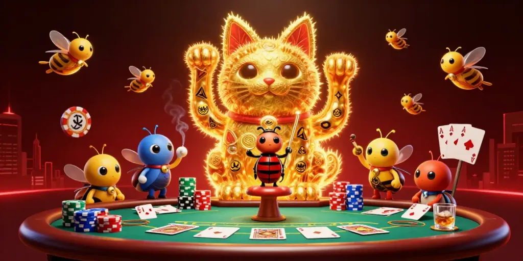 Bantuan mega888 brings luck at the poker table with a dazzling display of casino symbols and vibrant characters