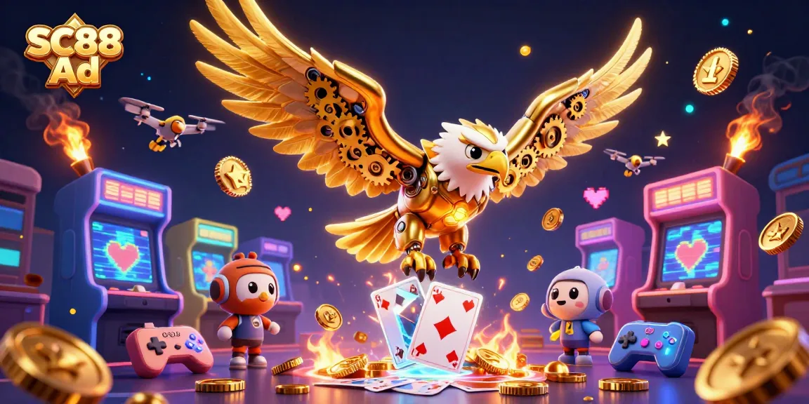 Engage in thrilling moments with SC88 Ad in a vibrant casino illustration.
