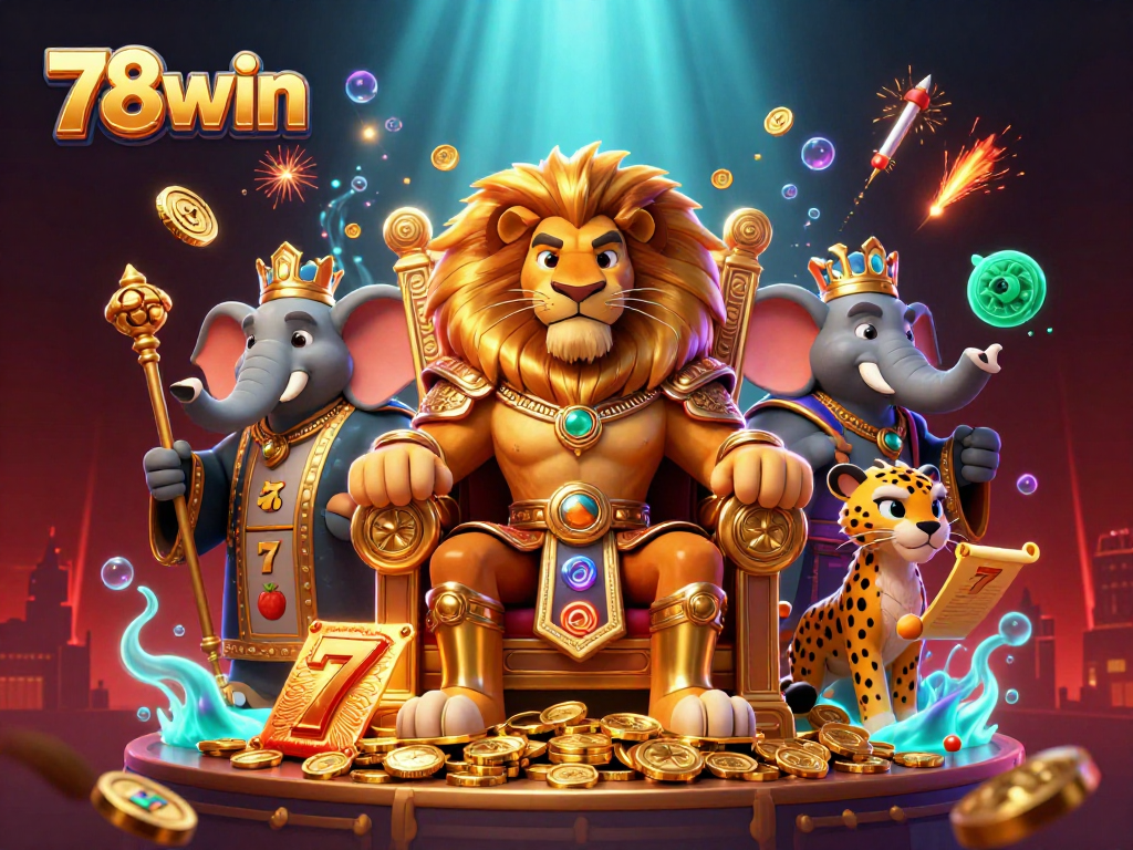 Experience thrilling gameplay at 78win with a vibrant casino-themed scene featuring rich elements.