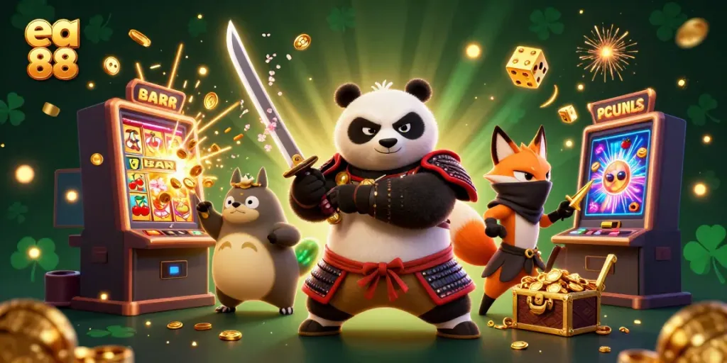 Engage with thrilling slots at ea 88 featuring vibrant characters amidst a jackpot explosion.