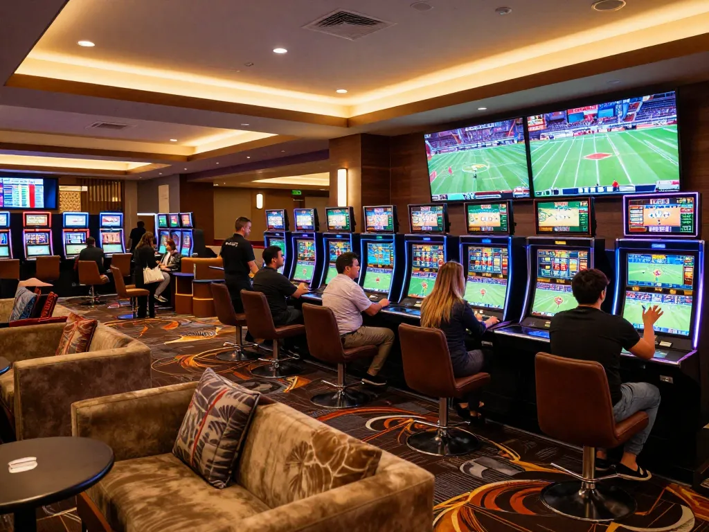 Patrons engage in exciting sports betting at keobongda with dynamic screens displaying live games