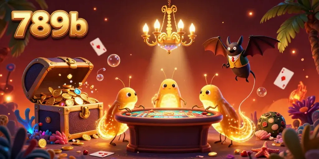 Join the fun at 789b with bioluminescent glowworms lighting the casino, thrilling players with vivid scenes.