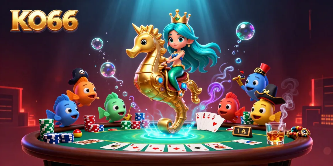 Engage in thrilling gameplay at KO66 with a vibrant, cartoon-styled underwater casino world.