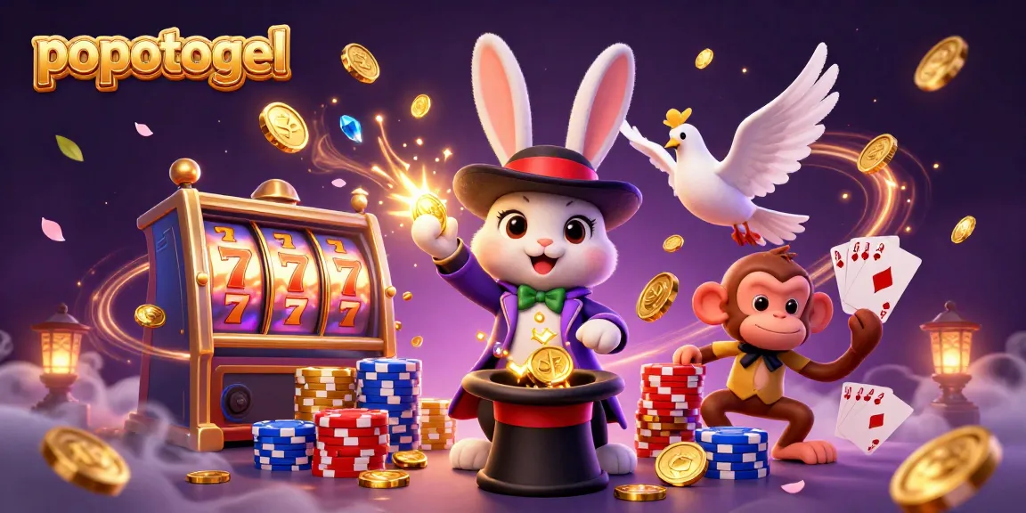 Unlock big wins with popotogel in this vibrant casino illustration, showcasing epic gaming moments.