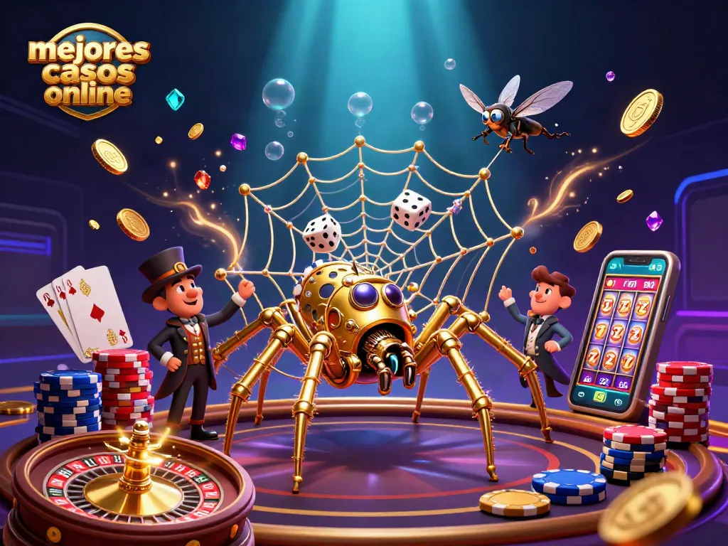 Captura la emoción de los mejores casinos online con una ilustración 3D espectacular y detallada.