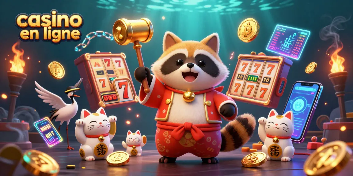 Jouez à des jeux captivants de casino en ligne avec un tanuki chanceux et des maneki-neko.