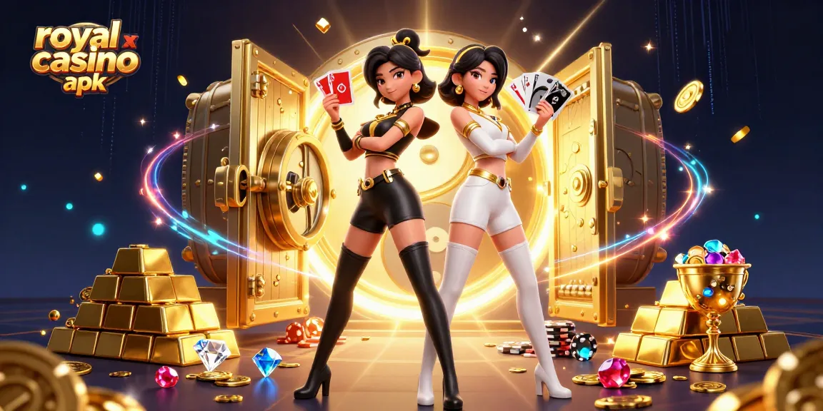 Experience exciting gameplay with royal x casino apk in a vibrant 3D casino-themed illustration.