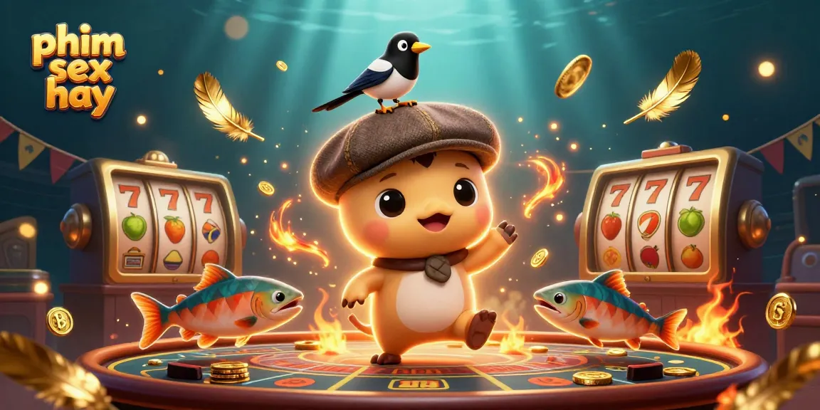 Engage with enticing casino adventure in "phim sex hay," featuring playful Nessie and vibrant gold elements.