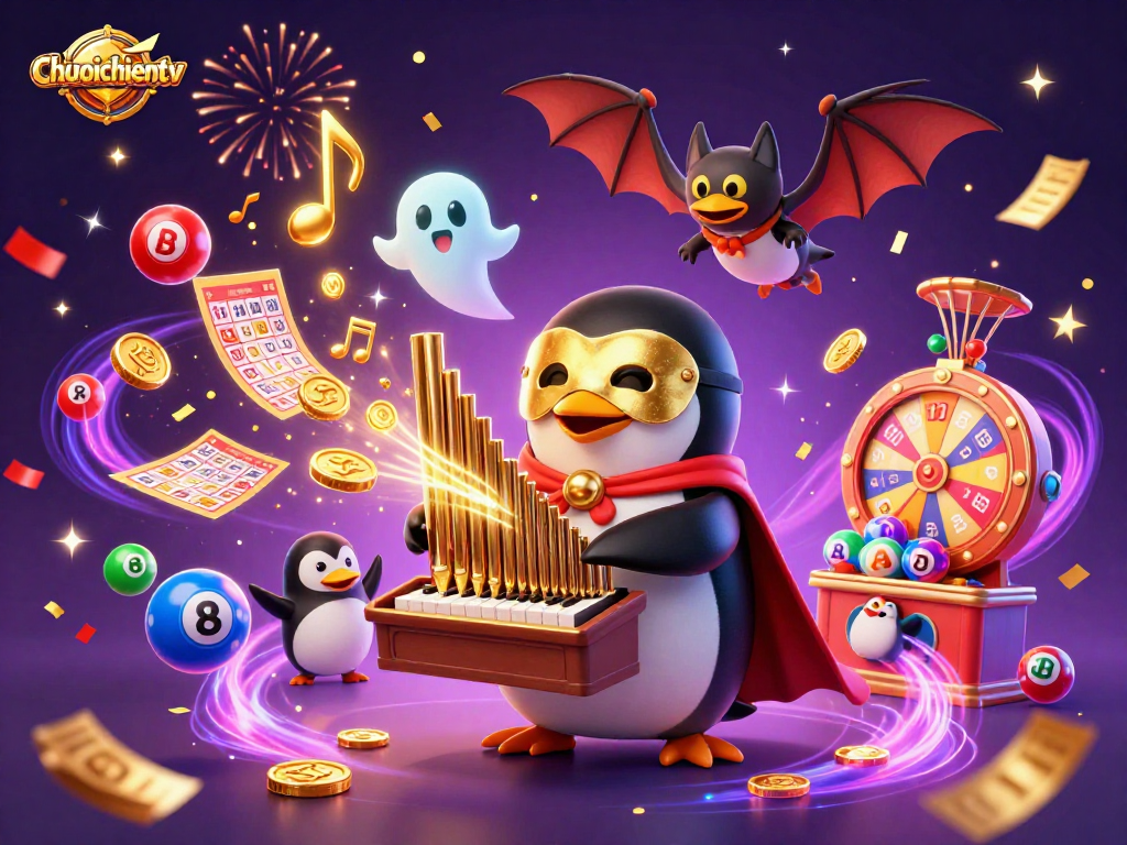 Engage with Chuoichientv's exciting lottery and gaming scene filled with dynamic elements and festive atmosphere.