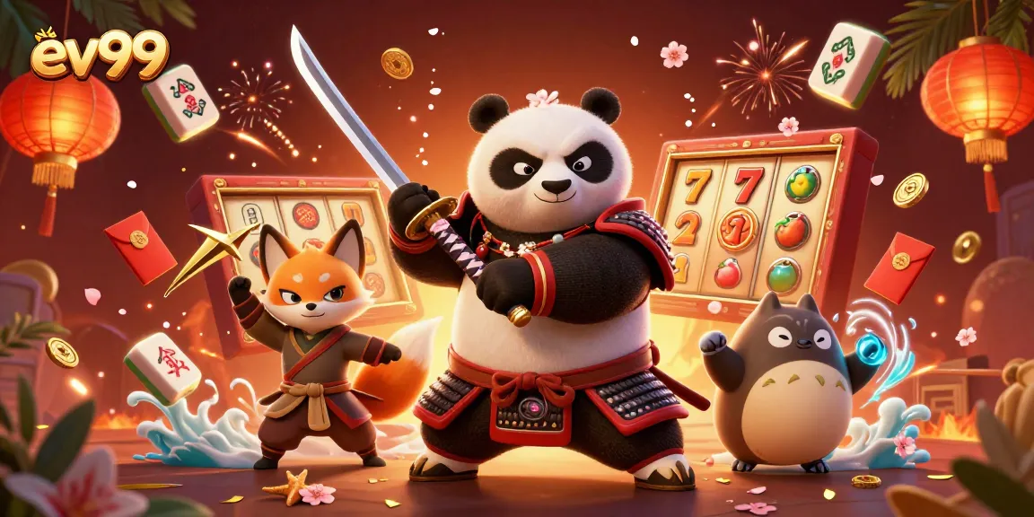 Engage in thrilling gameplay at ev99, where 3D samurai panda and ninja fox lead exciting slot adventures.