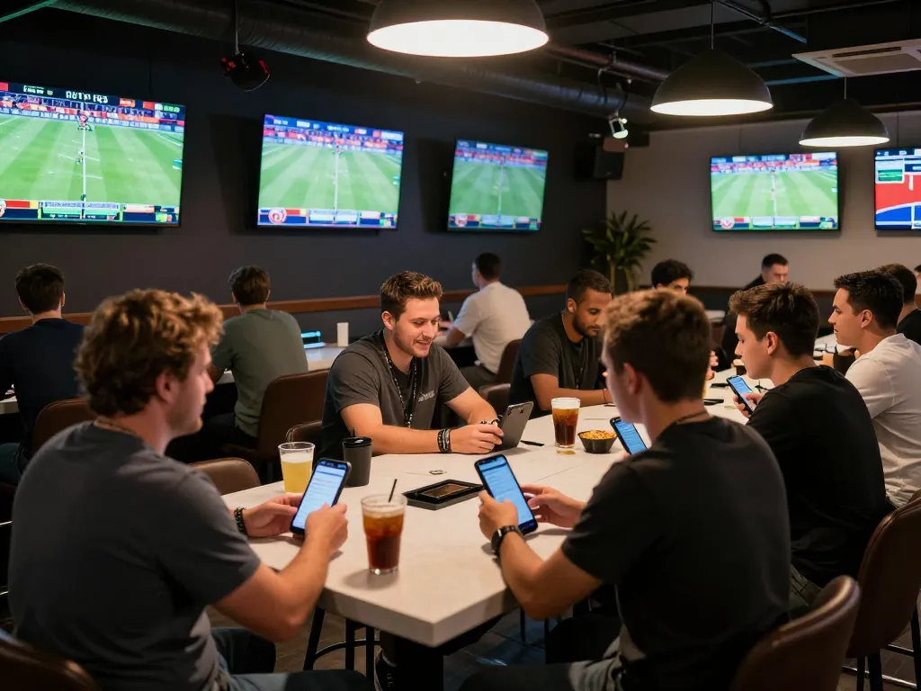 Place strategic bets with fabet in a lively sports betting lounge filled with excitement