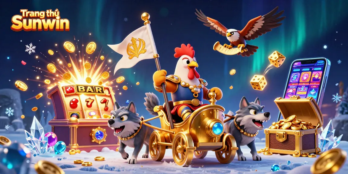 Experience the excitement of Trang chủ Sunwin with a dynamic 3D casino scene showcasing thrilling gaming elements and characters.