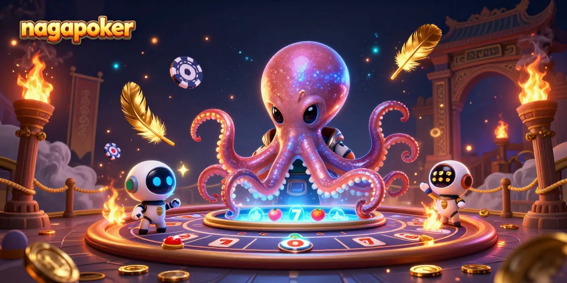 Join the excitement of nagapoker as a vibrant octopus hosts a thrilling casino scene!
