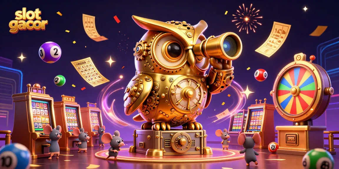 Experience thrilling slot gacor action with a colorful casino scene featuring dynamic elements and jubilant energy.