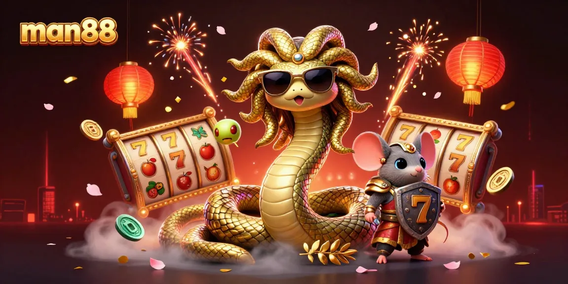 Engage in the vibrant world of man88 with dynamic slot reels and captivating characters!