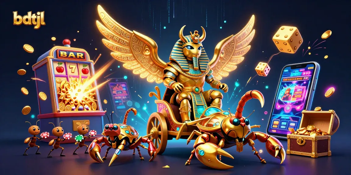 Spin to win with bdtjl's vibrant casino illustration showcasing epic jackpots and engaging game elements.