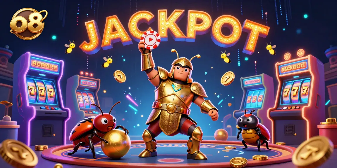 Experience thrilling jackpots with O8's engaging gaming features in a vibrant casino scene.