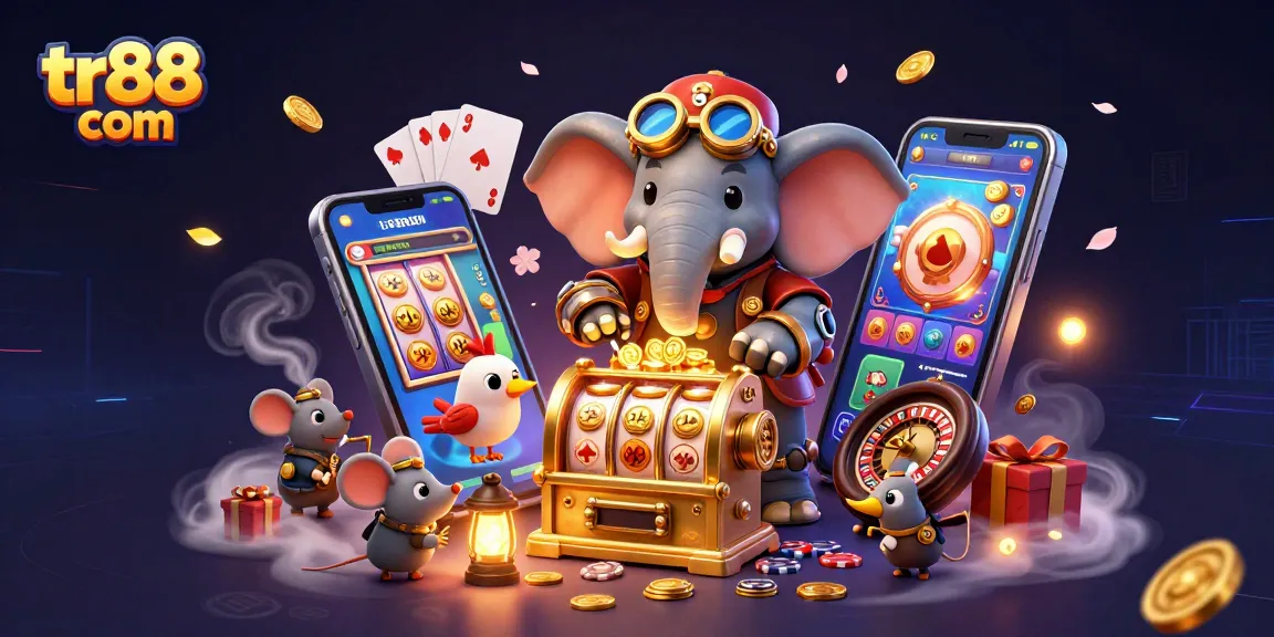Experience thrilling gameplay at tr88 com with a dynamic steampunk scene featuring vibrant slot game elements.