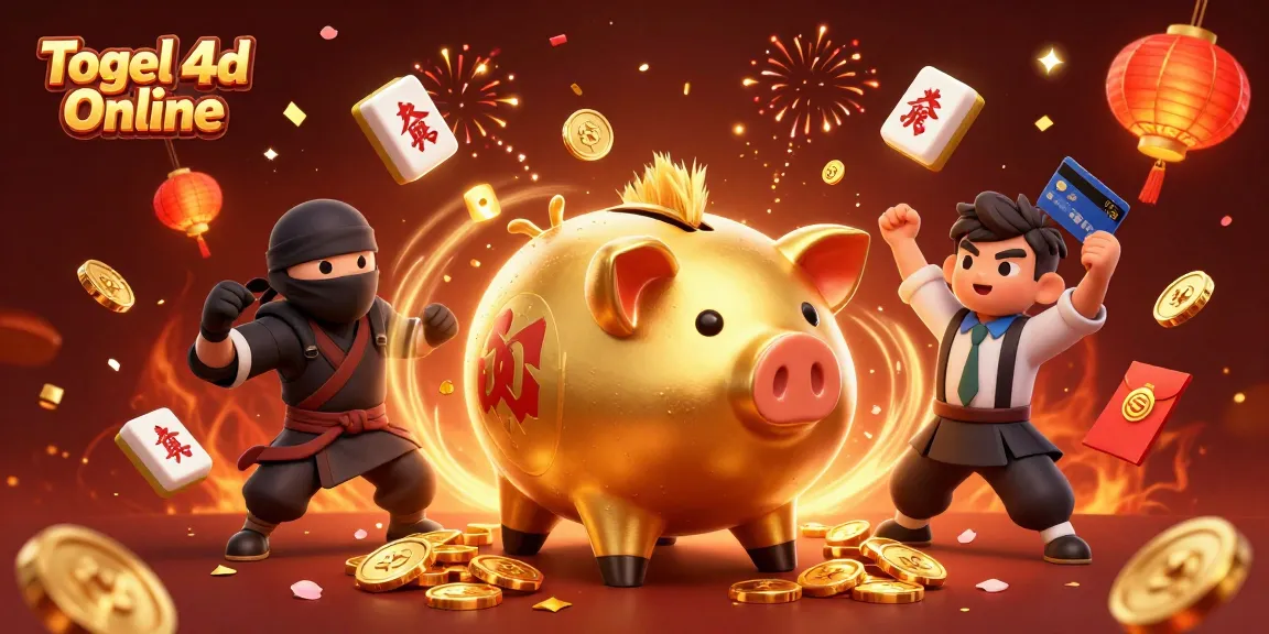Experience excitement with Togel 4d Online in this vibrant casino-themed illustration.
