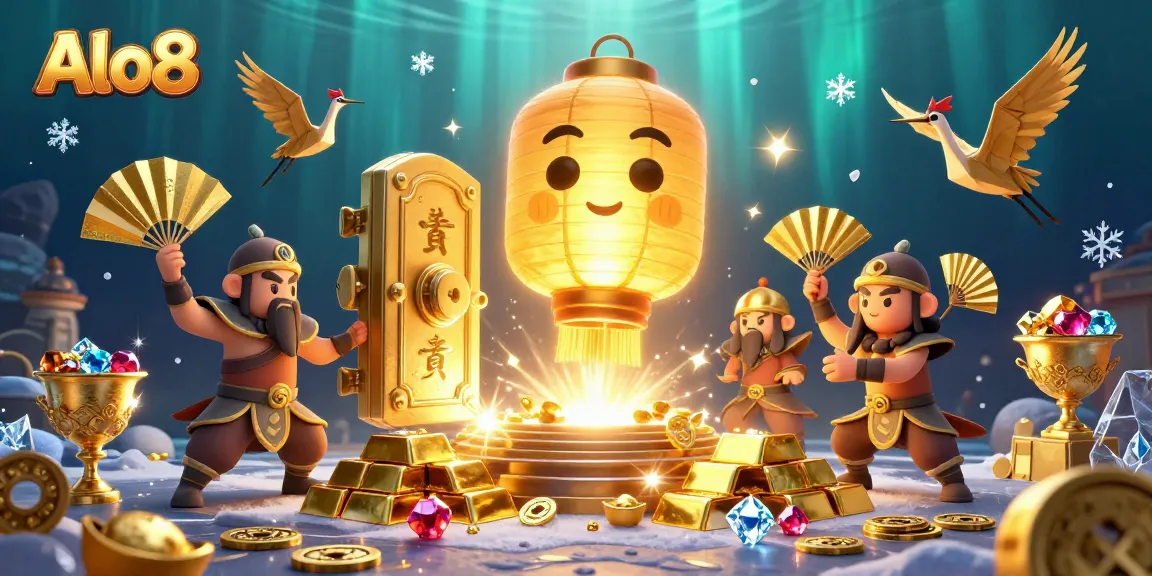 Alo8 offers thrilling gambling excitement with a vibrant 3D casino scene featuring lucky symbols and treasures.