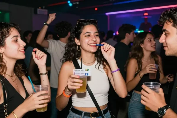 Friends celebrating nightlife with Club21IDs premium fake ID in vibrant club setting