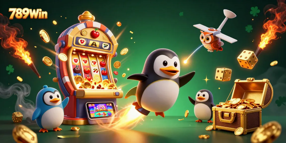 Experience thrilling wins with 789Win as the golden penguin races to the ultimate casino jackpot!